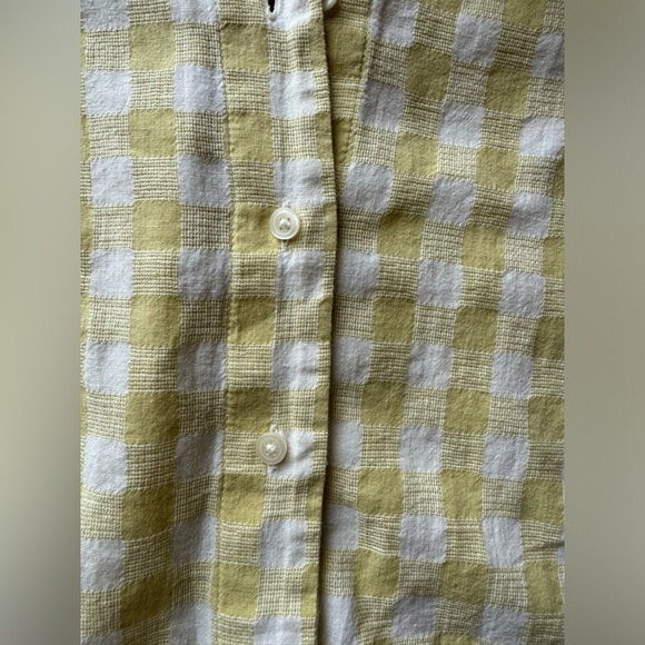 MADEWELL Woman's Cotton Linen Boxy Camp Shirt in Gingham Check, Size XS - Picture 7 of 7